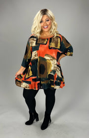 SALE!! 20 PSS {Good Time Feels} Multi-Color Print Ruffle Hem Top EXTENDED PLUS SIZE 4X 5X 6X