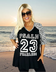 49  GT {Psalm 23} Black Leopard Graphic Tee CURVY BRAND!!! PLUS SIZE XL 2X 3X 4 (May Size Down 1 Size)