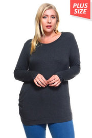 48 SLS {Charcoal Renewed} Charcoal Top w/Side Buttons PLUS SIZE 1X 2X 3X