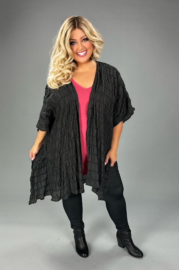 SALE!! 39 OT-D {Hand Picked For You} Umgee Black Kimono PLUS SIZE XL/1X  1X/2X