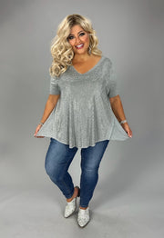 SALE!! 88 SSS {Radiant As Always} VOCAL Grey Rhinestone V-Neck Top PLUS SIZE XL 2X 3X