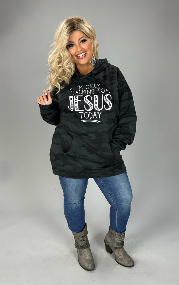 20 GT {Talking To Jesus Today} Black Camo Graphic Hoodie PLUS SIZE 3X