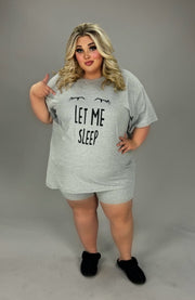 SET Heather Grey "Let Me Sleep" Short Set