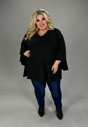 39 SQ {Saving For You} Black V-Neck Top EXTENDED PLUS SIZE 4X 5X 6X