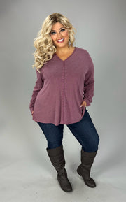 14 SLS {Found My Purpose} Mauve V-Neck Top w/ Lace Detail PLUS SIZE XL 2X 3X