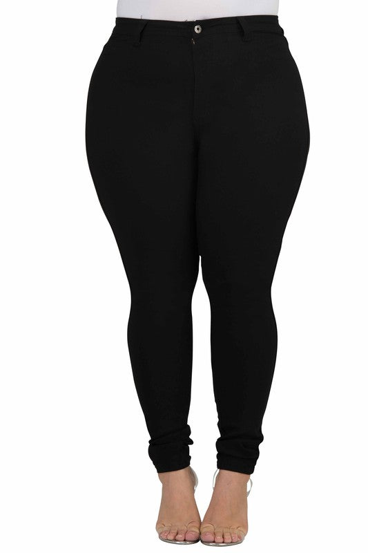 LEG-70 {Talk About It} Black Denim Skinny Jeans  PLUS SIZE EXTENDED  XL 2X 3X 4X