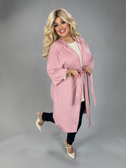 28 OT {A Great Escape} Mauve Hooded Duster w/Belt PLUS SIZE 1X 2X 3X