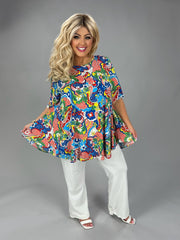 44 PSS {It Matters To Me} Multi Color Floral Print Top EXTENDED PLUS SIZE 3X 4X 5X