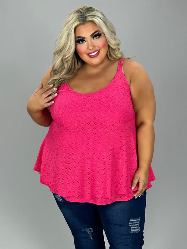 SALE!! 25 SV-Z {Destiny Awaits} Fuchsia Double Lined Sleeveless Top PLUS SIZE 1X 2X 3X