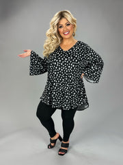 34 PQ {Know All About You} Black Leopard Print V-Neck Top EXTENDED PLUS SIZE 3X 4X 5X