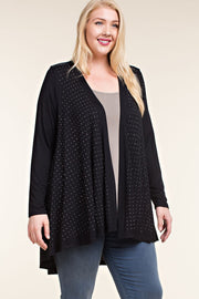 SALE!! 34 OT {Signature Elegance} VOCAL Black Cardigan w/ Rhinestones PLUS SIZE 1X 2X 3X