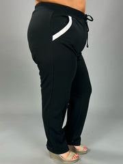 BT-99 {D & D Lifestyle} Black Pants w/White Contrast PLUS SIZE PXL