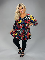 15 PQ {Floral Everafter} Black Red Floral V-Neck Top EXTENDED PLUS SIZE 3X 4X 5X