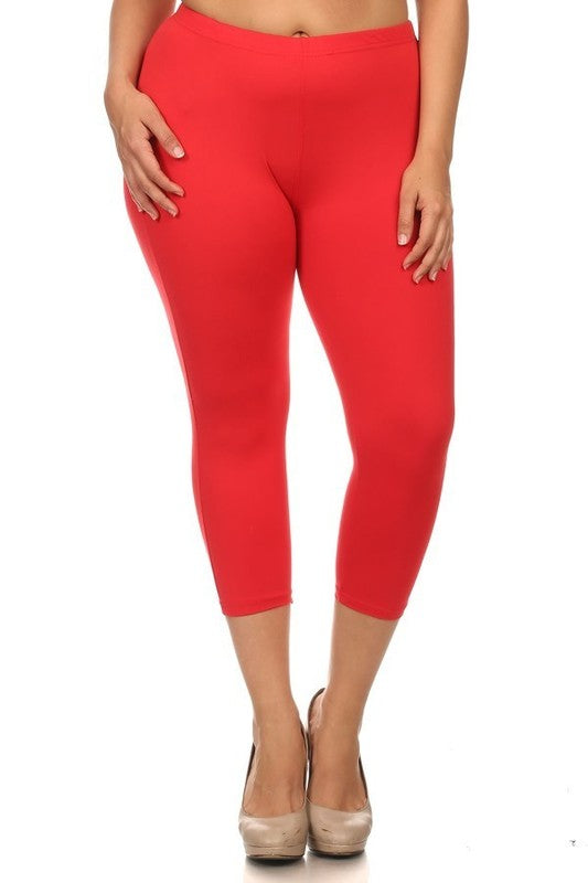 LEG-22  {Simplifying Life} Red Buttersoft Capri Leggings