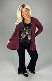 SALE!! 45 OT {Moving Too Fast} VOCAL Deep Plum Cardigan w/Studs PLUS SIZE XL 2X 3X