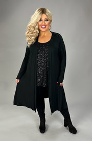 23 OT {Midnight Muse} Black Long Cardigan PLUS SIZE XL 2X 3X