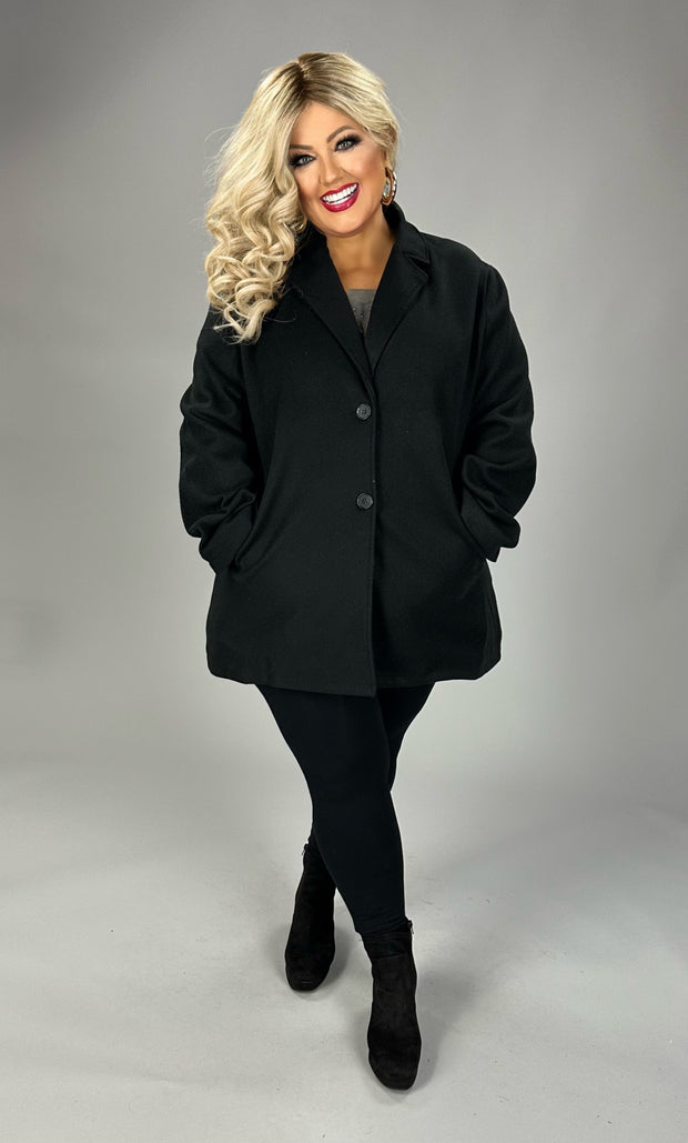 24 OT {Dream Bigger} Black Lined Buttoned Blazer PLUS SIZE 1X 2X 3X