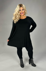 13 SLS {Weekly Favorite} Solid Black Long Sleeve Top PLUS SIZE XL 2X 3X