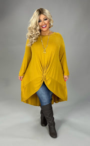 30 SQ {Defying Expectations} Mustard Hi-Lo Tunic