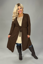 91 OT {Well Aware} Brown Front Tie Cardigan PLUS SIZE 1X 2X 3X