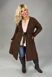 19 OT-B {It's A Journey} Brown Cardigan PLUS SIZE XL 2X 3X