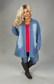 SALE!!  24 SLS {Doing Alright} Medium Denim Chambray Tunic PLUS SIZE 1X 2X 3X