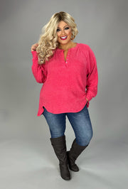 45 SLS {Always Loved} Magenta Fleece Top W/Snaps PLUS SIZE 1X/2X  2X/3X