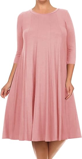 37 SQ {Playing For Keeps} Dusty Rose Pleated A-Line Dress PLUS SIZE 1X 2X 3X