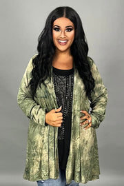 35 OT {See Me Clearly} VOCAL Olive Cardigan w/Studs PLUS SIZE XL 2X 3X