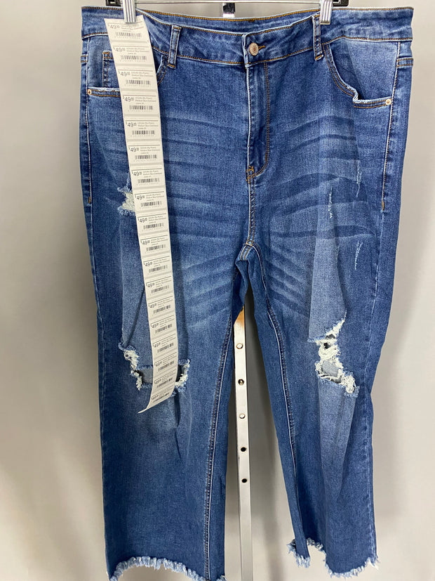 SALE!! LEG-64 {My Picnic} Medium Blue Distressed Jeans PLUS SIZE 1X 2X 3X