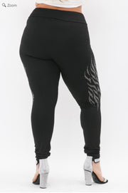 SALE!! BT-B {On The Right Side} VOCAL Black Leggings w/Studs PLUS SIZE 1X 2X 3X