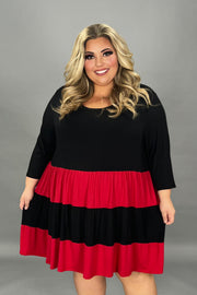 28 CP-H {Escape The Ordinary} Red/Black Tiered Tunic PLUS SIZE 1X 2X 3X