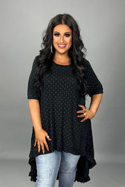 SALE!! 14 SD {Something To Celebrate} Black Hi/Low Tunic w/Studs PLUS SIZE 1X 2X 3X