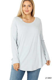 SALE!! 73 SLS {Here I Stand} Light Grey Round Neck Top PLUS SIZE 1X 2X 3X