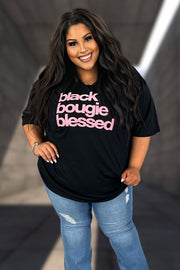 28 GT-Z {Black Bougie Blessed} Black Graphic Tee PLUS SIZE 1X 2X 3X