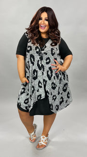 32  OT-B {Vested In You} Grey  Animal Print Vest  PLUS SIZE 1X 2X 3X 4X 5X 6X