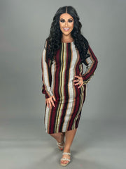 SALE! PLS-Z {Mumbo Jumbo} Vertical Striped Bodycon Dress