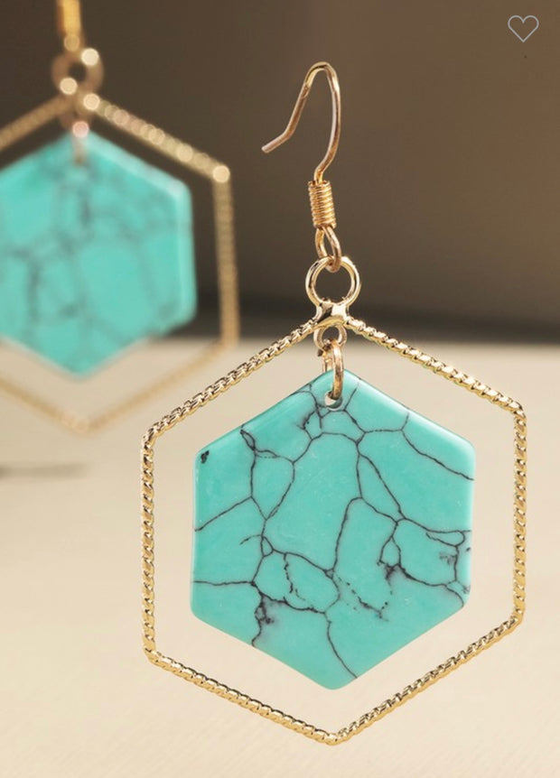 SALE!! EARRINGS {Island Elegance} Turquoise Gold  Earrings