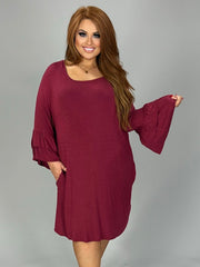 SALE!! SQ-E {She's Got The Look} Maroon with Ruffle Sleeves