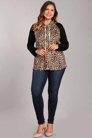 77 HD {Let Your Courage Show} Brown Leopard Hoodie PLUS SIZE 1X 2X 3X