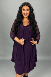 SALE!! 93-SQ {R&M Richards} Purple 2pc. Semi-Formal Dress