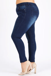 SALE!! LEG-43 {Feel The Groove} Dark Blue Jeggings EXTENDED PLUS SIZE 4X/5X  5X/6X