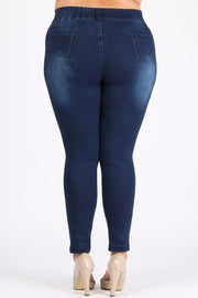 SALE!! LEG-43 {Feel The Groove} Dark Blue Jeggings EXTENDED PLUS SIZE 4X/5X  5X/6X