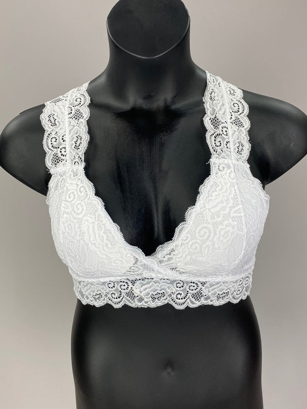 BRA {Take Me Along} White Lace Bralette PLUS SIZE 1X/2X  2X/3X