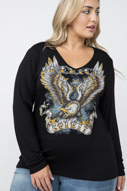 38 GT {American Spirit Eagle} VOCAL Black Graphic Tee PLUS SIZE XL 2X 3X