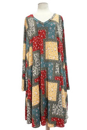 SALE!! 33 PLS {Only The Good Times} Multi-Color Floral Patchwork Dress EXTENDED PLUS SIZE 4X 5X 6X