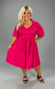 SALE!! 18 SSS-B {Graceful Greetings} Fuchsia  Zip Front Dress PLUS SIZE 1X 2X 3X