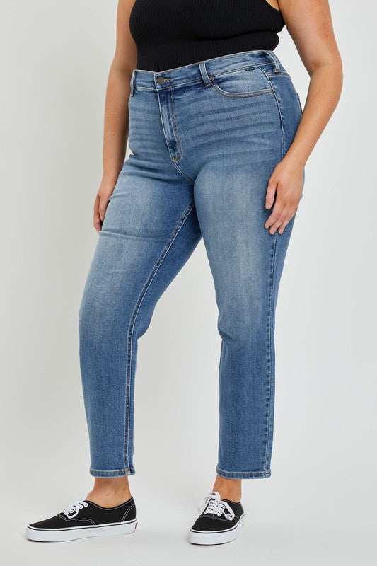 73 BT {Ms. Cello} Medium Acid Washed High Rise Mom Jeans PLUS SIZE 14 16 18 20 22