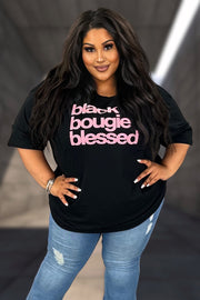 SALE!! 28 GT-Z {Black Bougie Blessed} Black Graphic Tee PLUS SIZE 1X 2X 3X