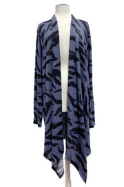 32 OT {Caught Up In You}  Cobalt Blue Animal Print  Cardigan EXTENDED PLUS SIZE 3X 4X 5X